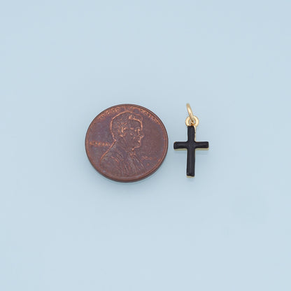 Gold Cross Charms,18K Gold Filled Enamel Cross Pendant,Protect Religious Charm Bracelet Necklace for DIY Jewelry Making Supply