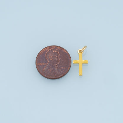 Gold Cross Charms,18K Gold Filled Enamel Cross Pendant,Protect Religious Charm Bracelet Necklace for DIY Jewelry Making Suppl