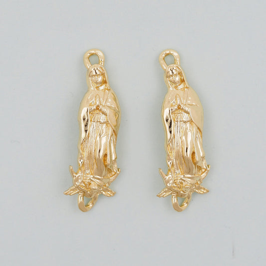 Gold virgin mary Charms,18K Gold Filled Our Lady Pendant Charm Bracelet Necklace for DIY Jewelry Making Supply