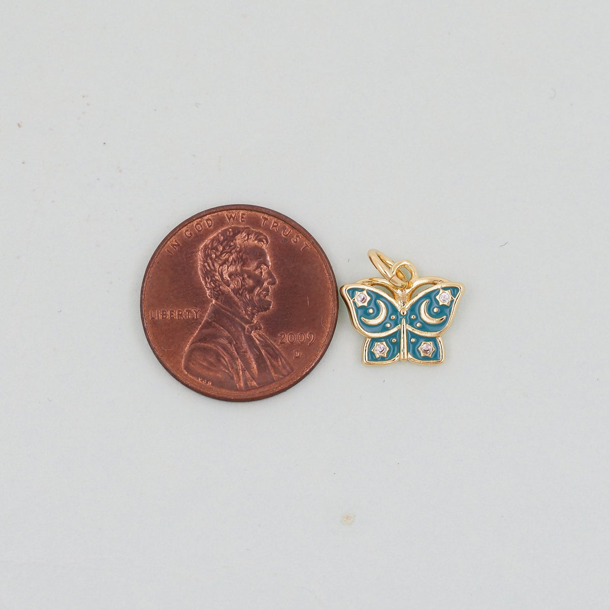 Gold Butterfly Charms,18K Gold Filled Enamel Butterfly Pendant,CZ Micro Pave Butterfly Charm Bracelet Necklace for DIY Jewelr