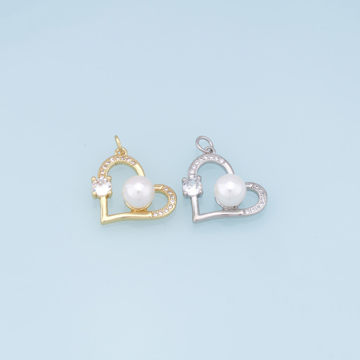 Gold Heart Charms,18K Gold Filled Heart Pendant,Heart Charm Bracelet Necklace for DIY Jewelry Making Supply