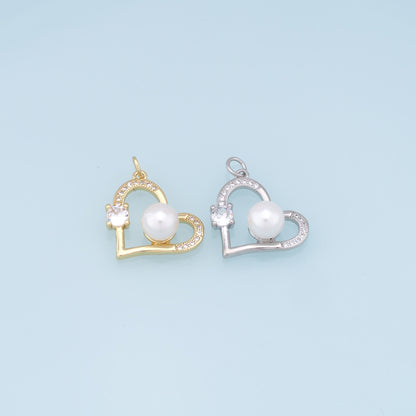Gold Heart Charms,18K Gold Filled Heart Pendant,Heart Charm Bracelet Necklace for DIY Jewelry Making Supply