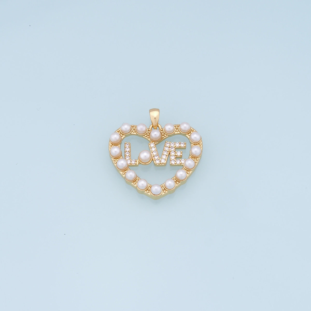 Gold Heart Charms,18K Gold Filled Heart Pendant,Heart Love Charm Bracelet Necklace for DIY Jewelry Making Supply