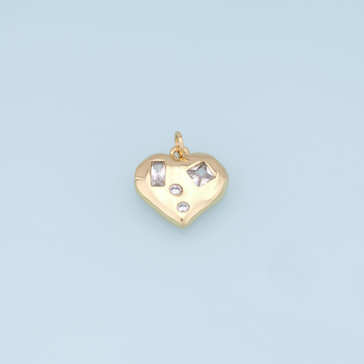 Gold Heart Charms,18K Gold Filled Heart Pendant,Heart Charm Bracelet Necklace for DIY Jewelry Making Supply