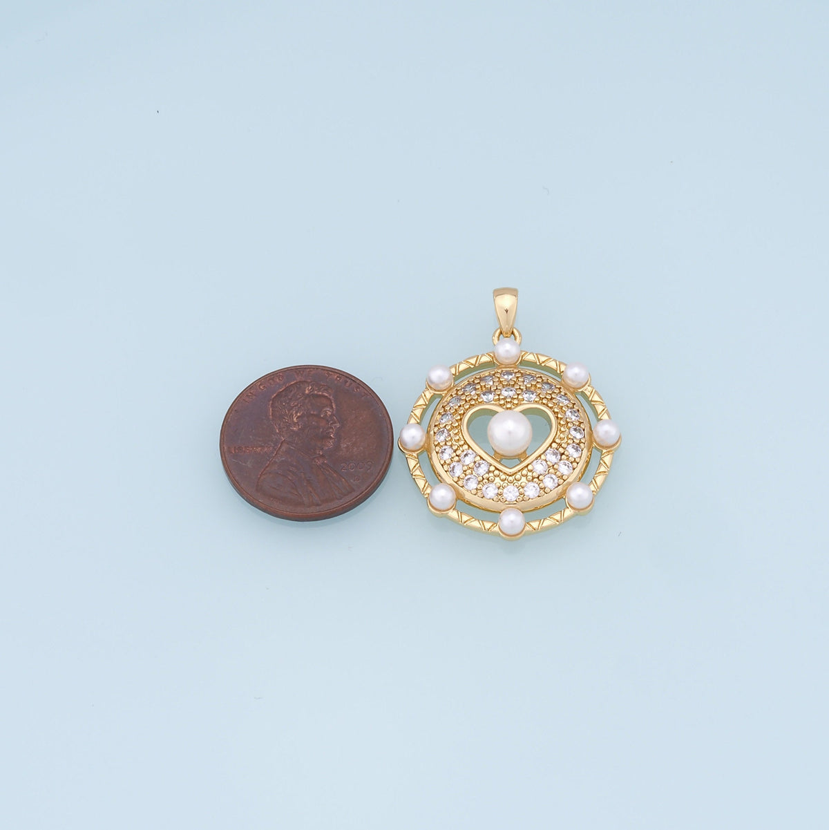 18K Gold Filled Heart Charm Pendant for Jewelry Making
