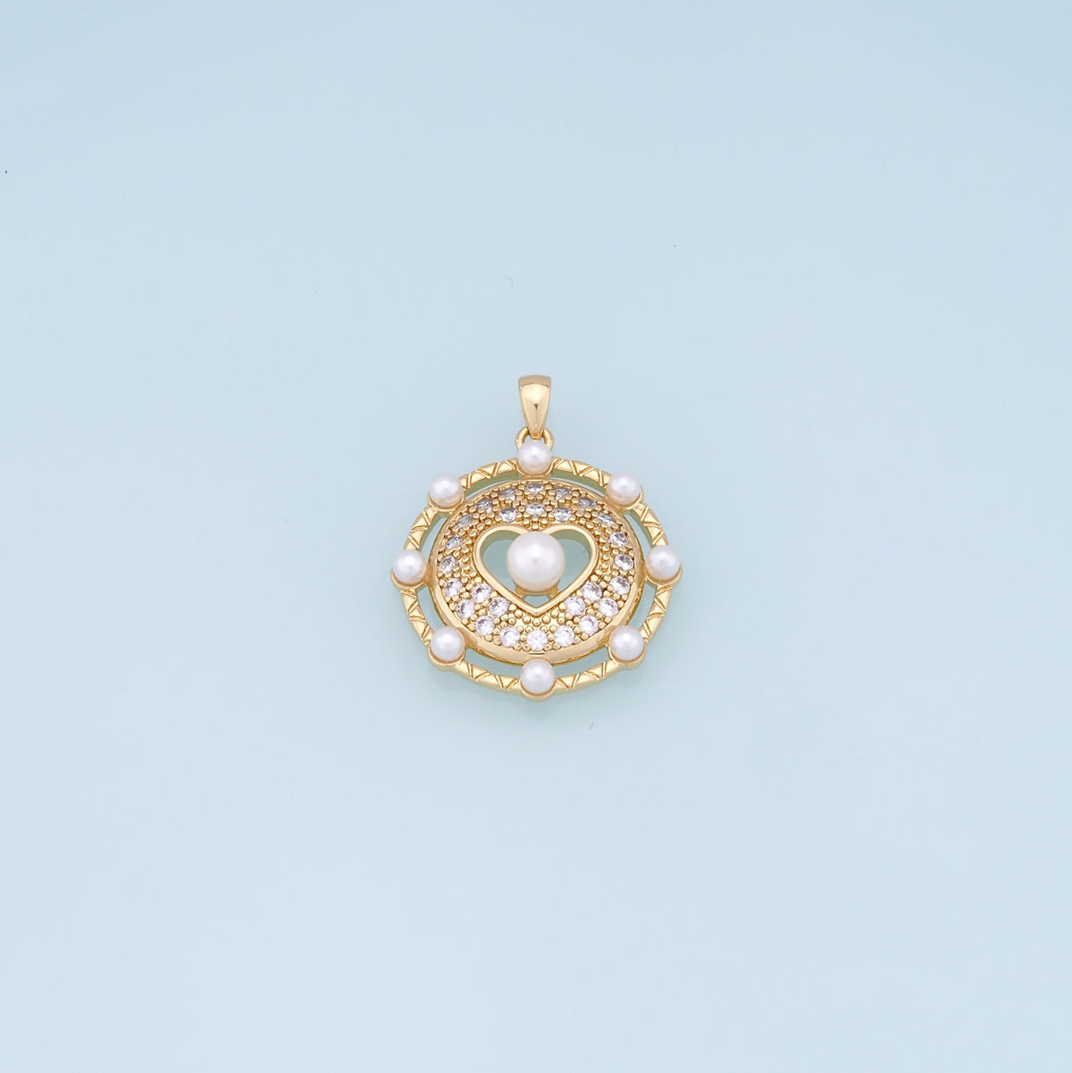 18K Gold Filled Heart Charm Pendant for Jewelry Making