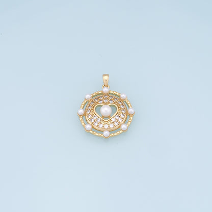 18K Gold Filled Heart Charm Pendant for Jewelry Making