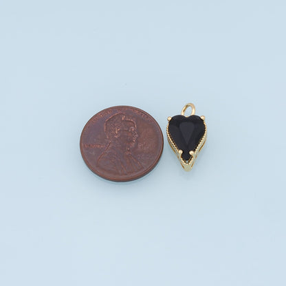 18K Gold Filled Heart Charm Pendant for Jewelry Making