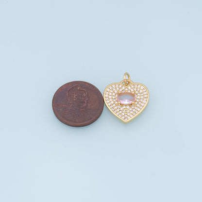 Gold Heart Charms,18K Gold Filled Heart Star Pendant,crystal Heart Charm Bracelet Necklace for DIY Jewelry Making Supply