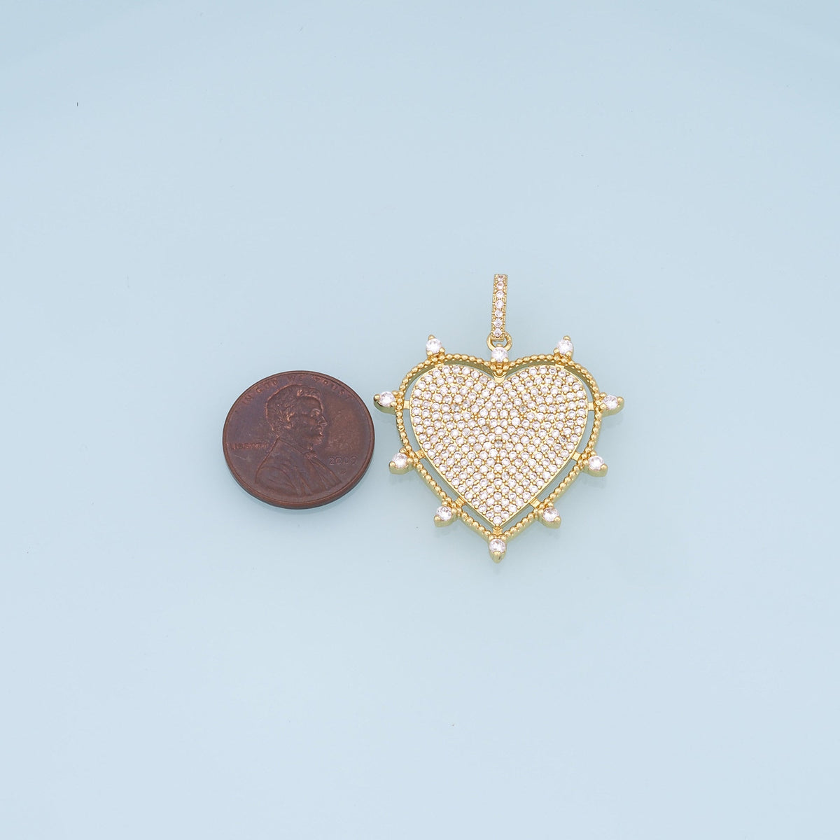 18K Gold Filled Heart Charm Pendant for Jewelry Making