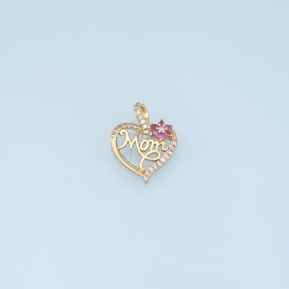 Gold Heart Charms,18K Gold Filled Heart Pendant,Heart Mom Charm Bracelet Necklace for DIY Jewelry Making Supply