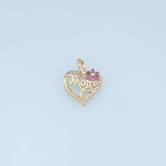 Gold Heart Charms,18K Gold Filled Heart Pendant,Heart Mom Charm Bracelet Necklace for DIY Jewelry Making Supply