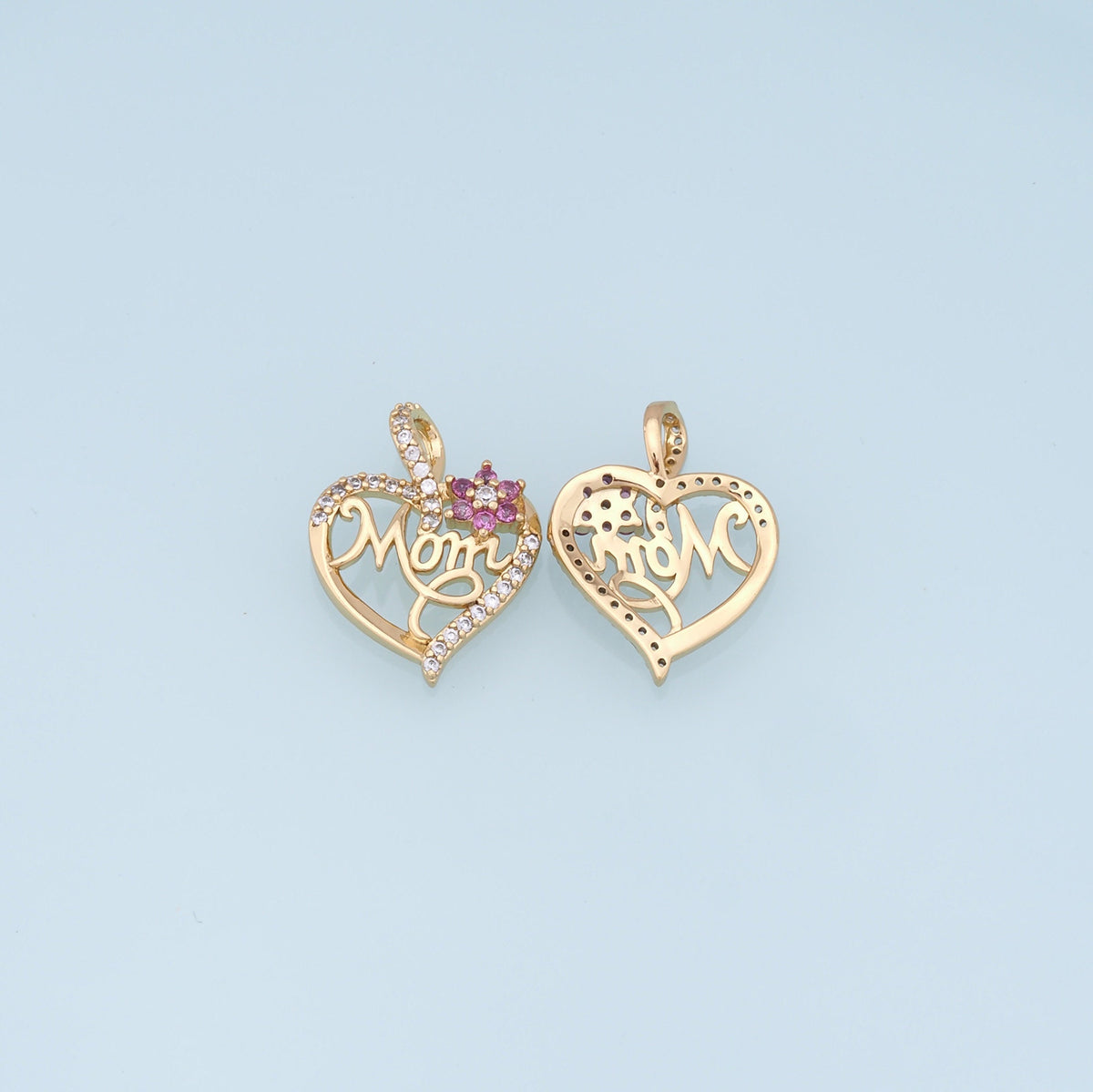 18K Gold Filled Heart Charm Pendant for Jewelry Making