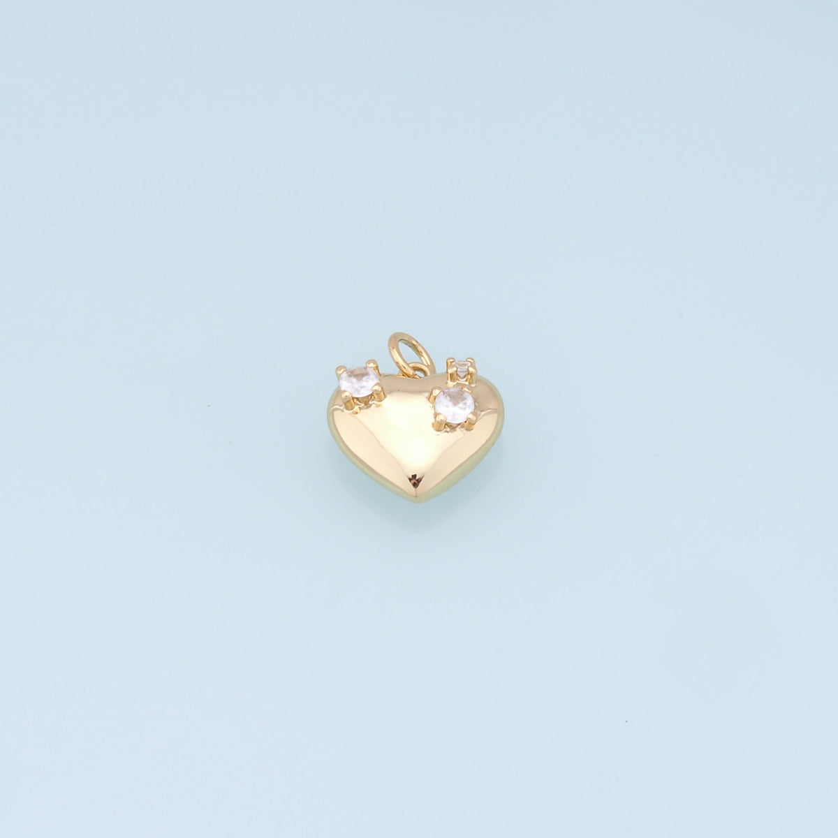 Gold Heart Charms,18K Gold Filled Heart Pendant,Heart Charm Bracelet Necklace for DIY Jewelry Making Supply