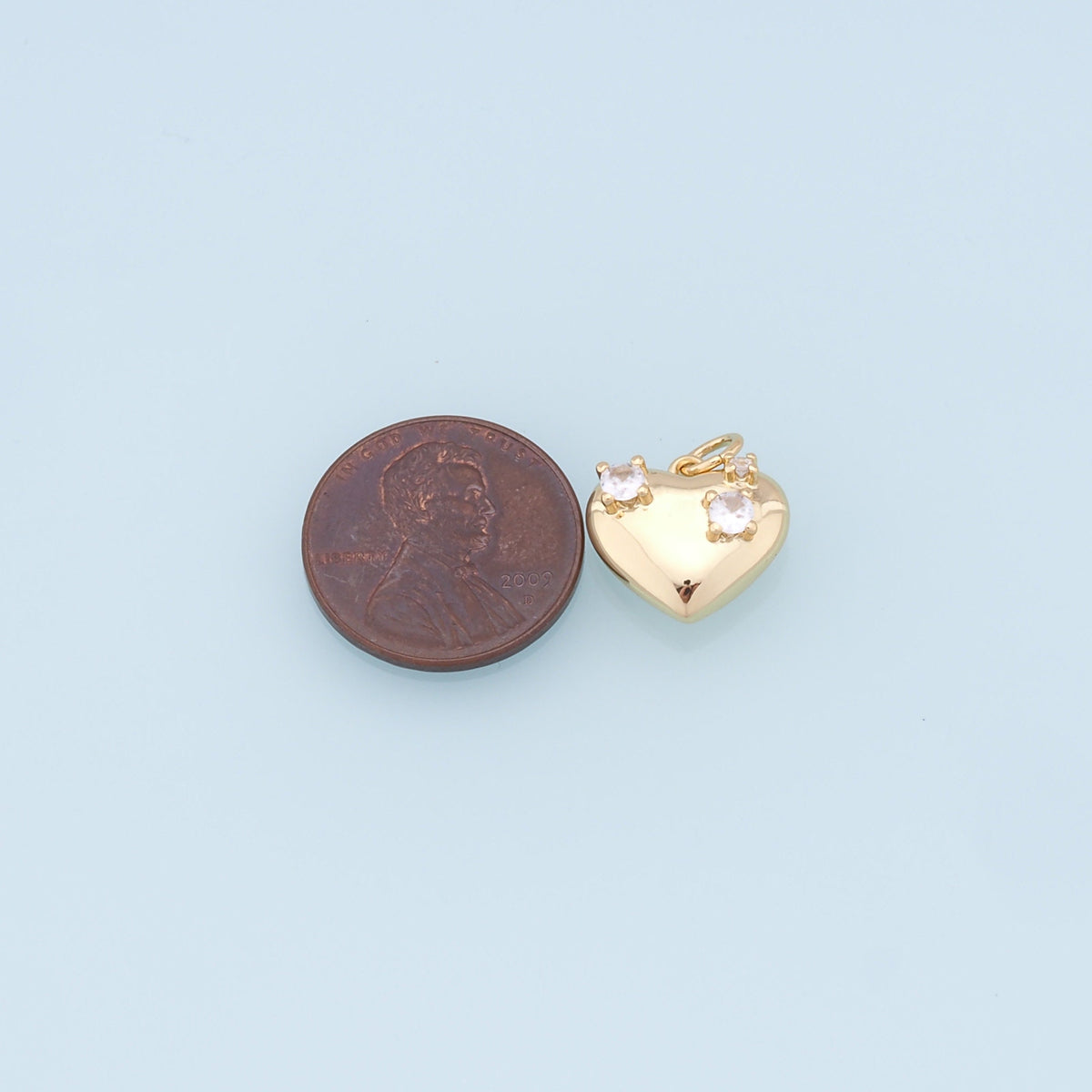 Gold Heart Charms,18K Gold Filled Heart Pendant,Heart Charm Bracelet Necklace for DIY Jewelry Making Supply