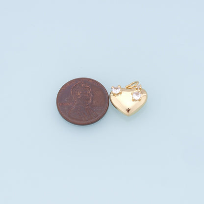 Gold Heart Charms,18K Gold Filled Heart Pendant,Heart Charm Bracelet Necklace for DIY Jewelry Making Supply