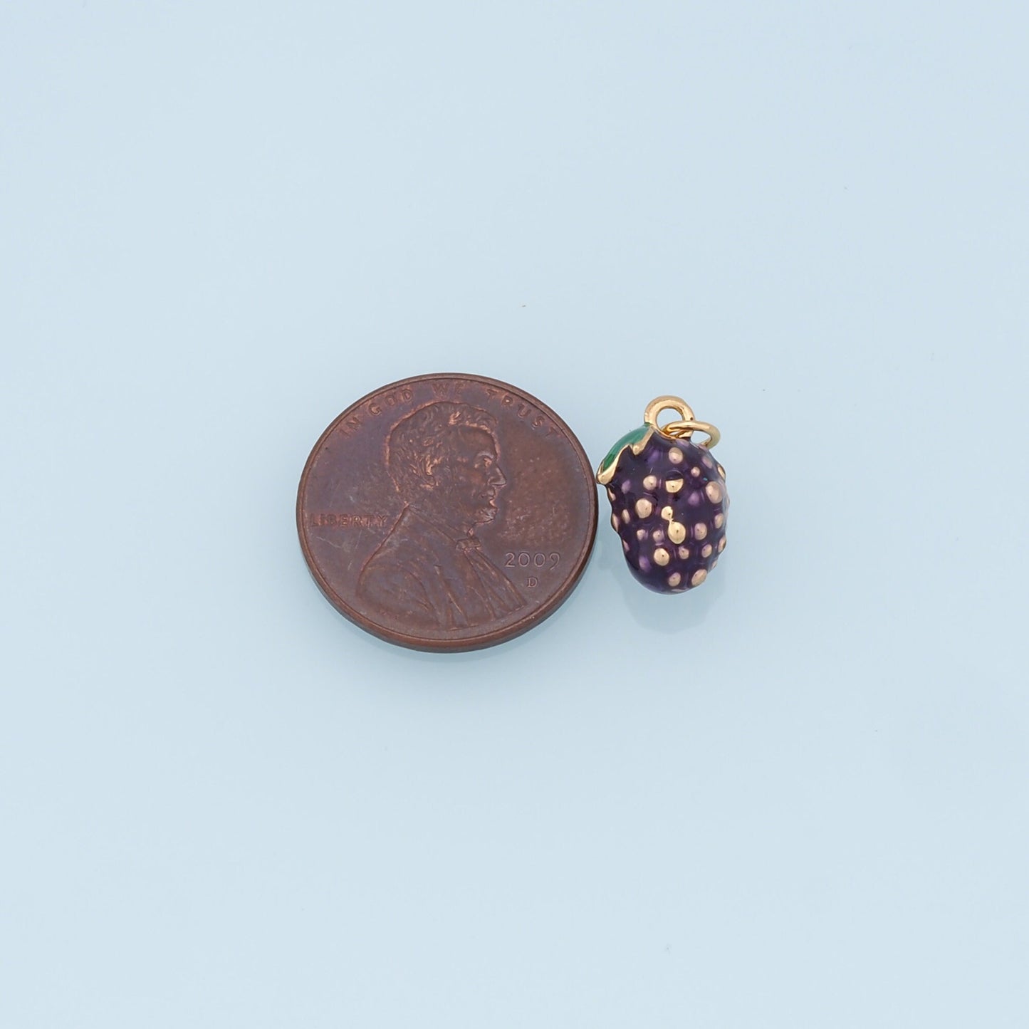 Gold Raspberry Charms,18K Gold Filled Raspberry Pendant,Fruit Charm Bracelet Necklace for DIY Jewelry Making Supply