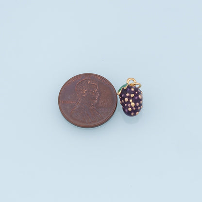Gold Raspberry Charms,18K Gold Filled Raspberry Pendant,Fruit Charm Bracelet Necklace for DIY Jewelry Making Supply