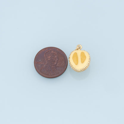Gold Durian Charms,18K Gold Filled durian Pendant,Fruit Charm Bracelet Necklace for DIY Jewelry Making Supply