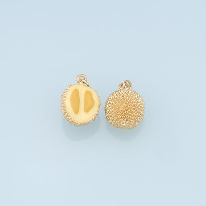 Gold Durian Charms,18K Gold Filled durian Pendant,Fruit Charm Bracelet Necklace for DIY Jewelry Making Supply