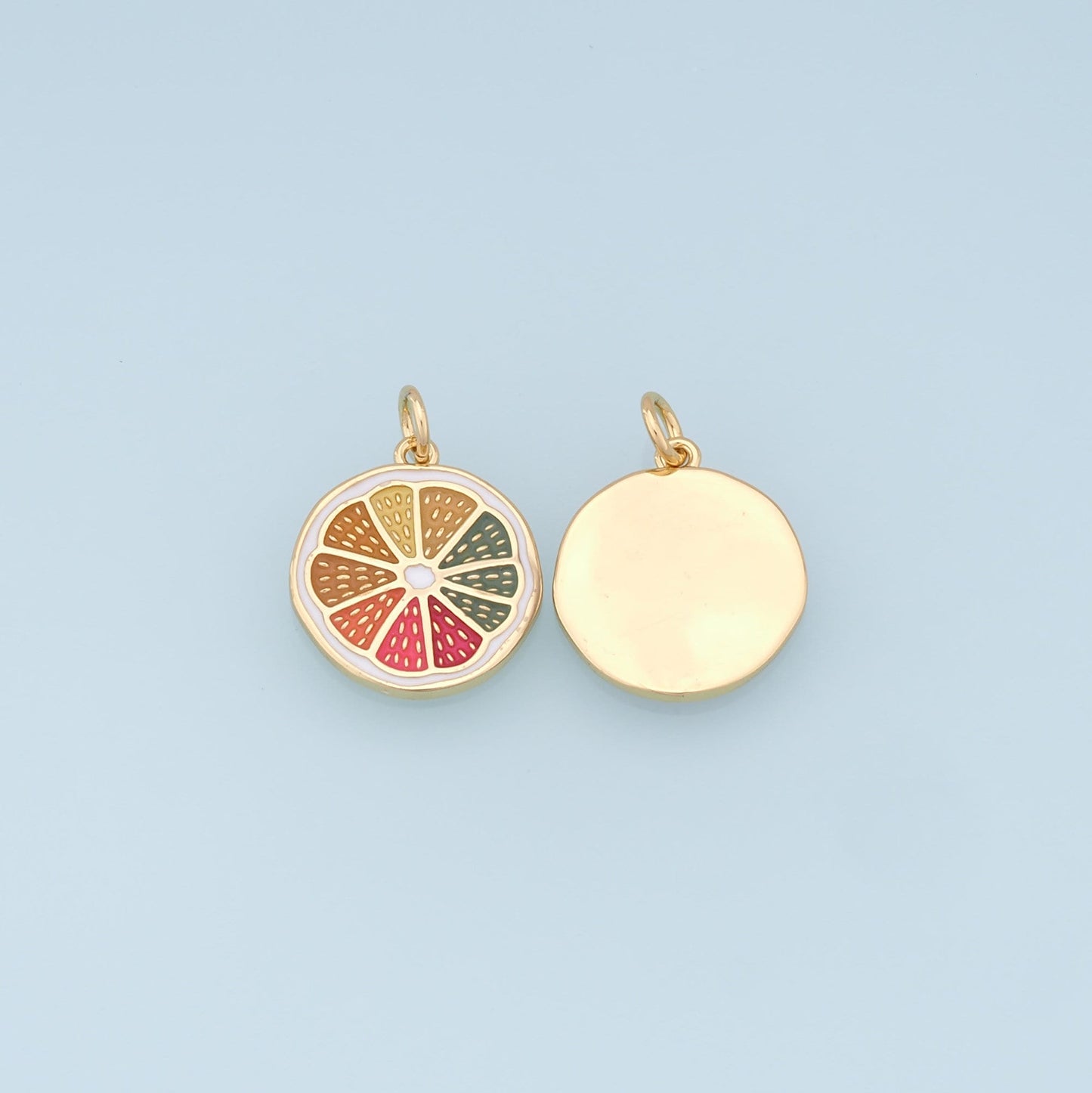 Gold Lemon Charms,18K Gold Filled Color Lemon Pendant,Fruit Charm Bracelet Necklace for DIY Jewelry Making Supply