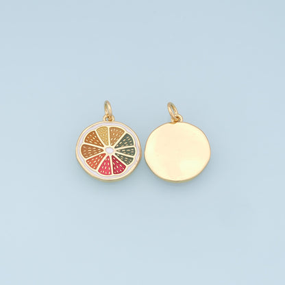 Gold Lemon Charms,18K Gold Filled Color Lemon Pendant,Fruit Charm Bracelet Necklace for DIY Jewelry Making Supply