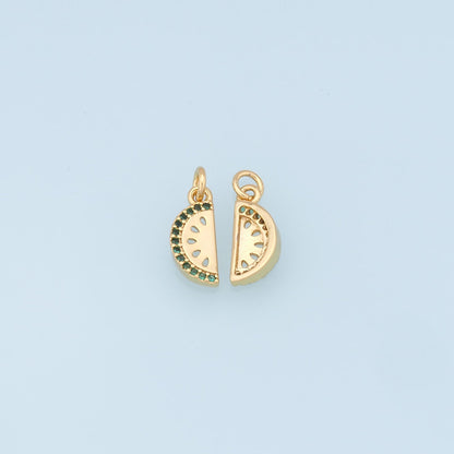Gold Watermelon Charms,18K Gold Filled Watermelon Pendant,Fruit Charm Bracelet Necklace for DIY Jewelry Making Supply
