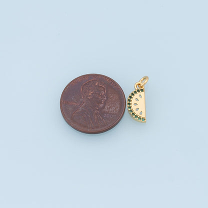 Gold Watermelon Charms,18K Gold Filled Watermelon Pendant,Fruit Charm Bracelet Necklace for DIY Jewelry Making Supply