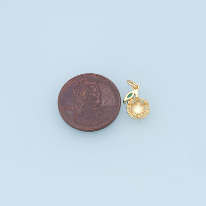 Gold Tangerine Charms,18K Gold Filled Tangerine Pendant,Fruit Charm Bracelet Necklace for DIY Jewelry Making Supply