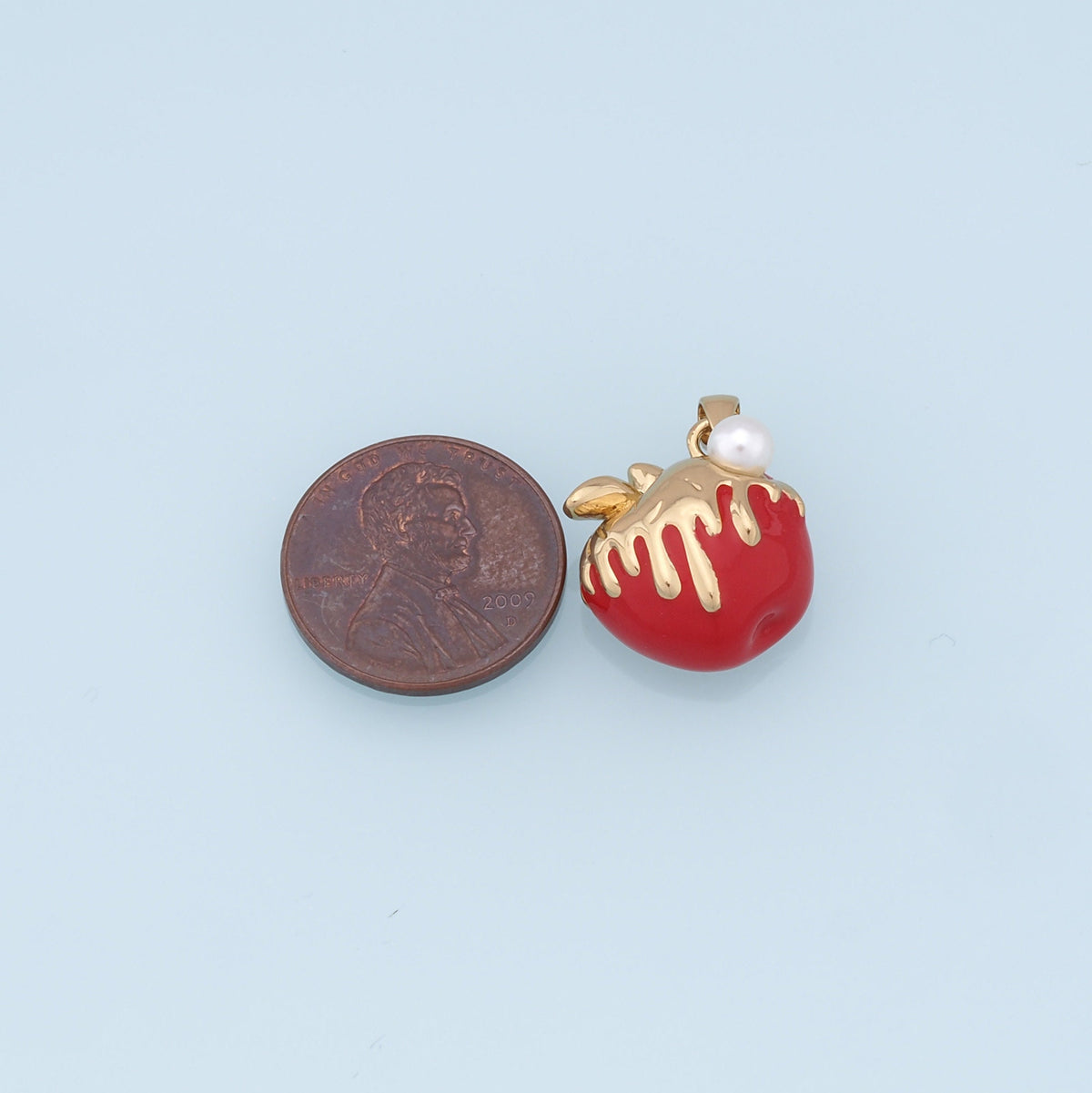 Gold Apple Charms,18K Gold Filled Apple Pendant,Fruit Charm Bracelet Necklace for DIY Jewelry Making Supply
