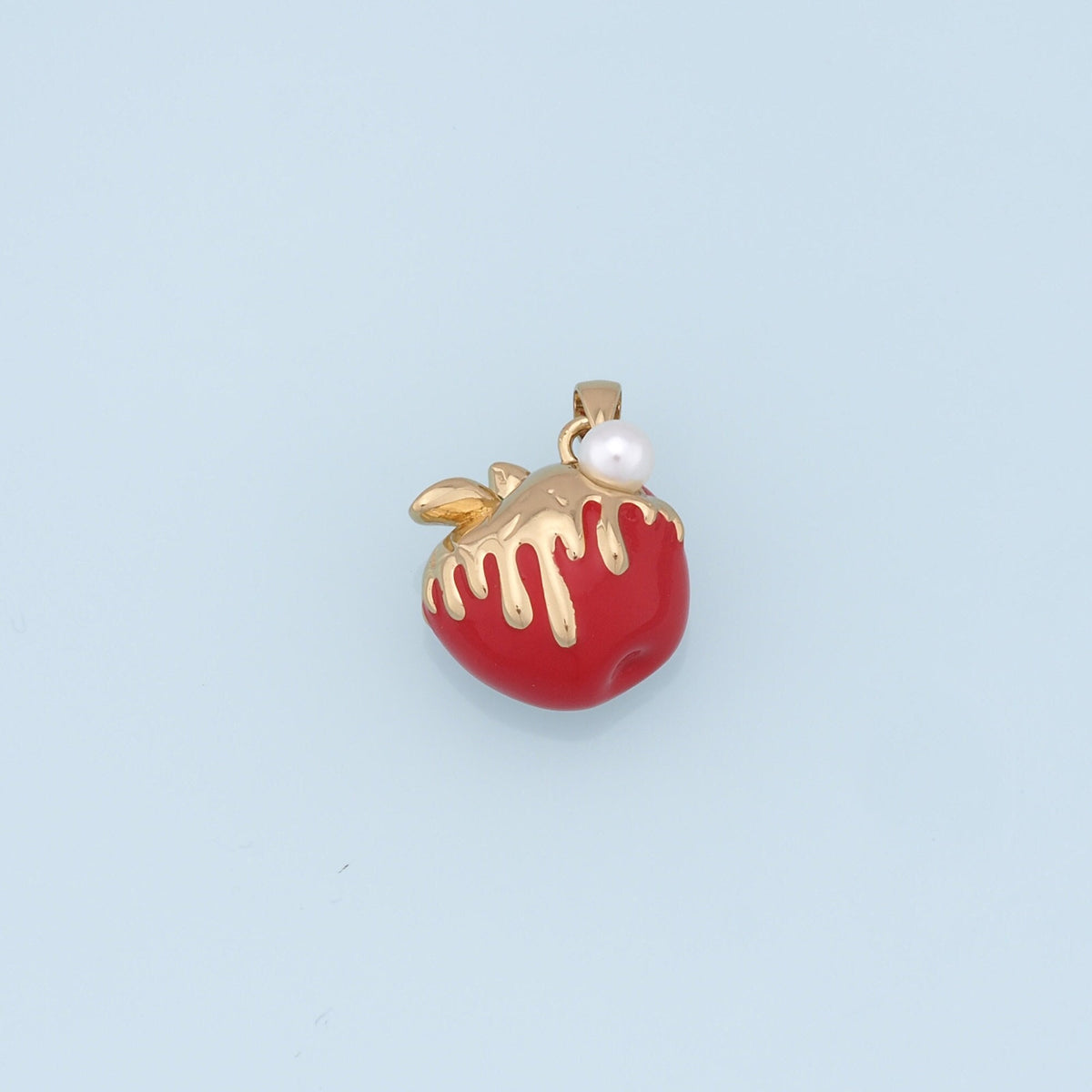 Gold Apple Charms,18K Gold Filled Apple Pendant,Fruit Charm Bracelet Necklace for DIY Jewelry Making Supply