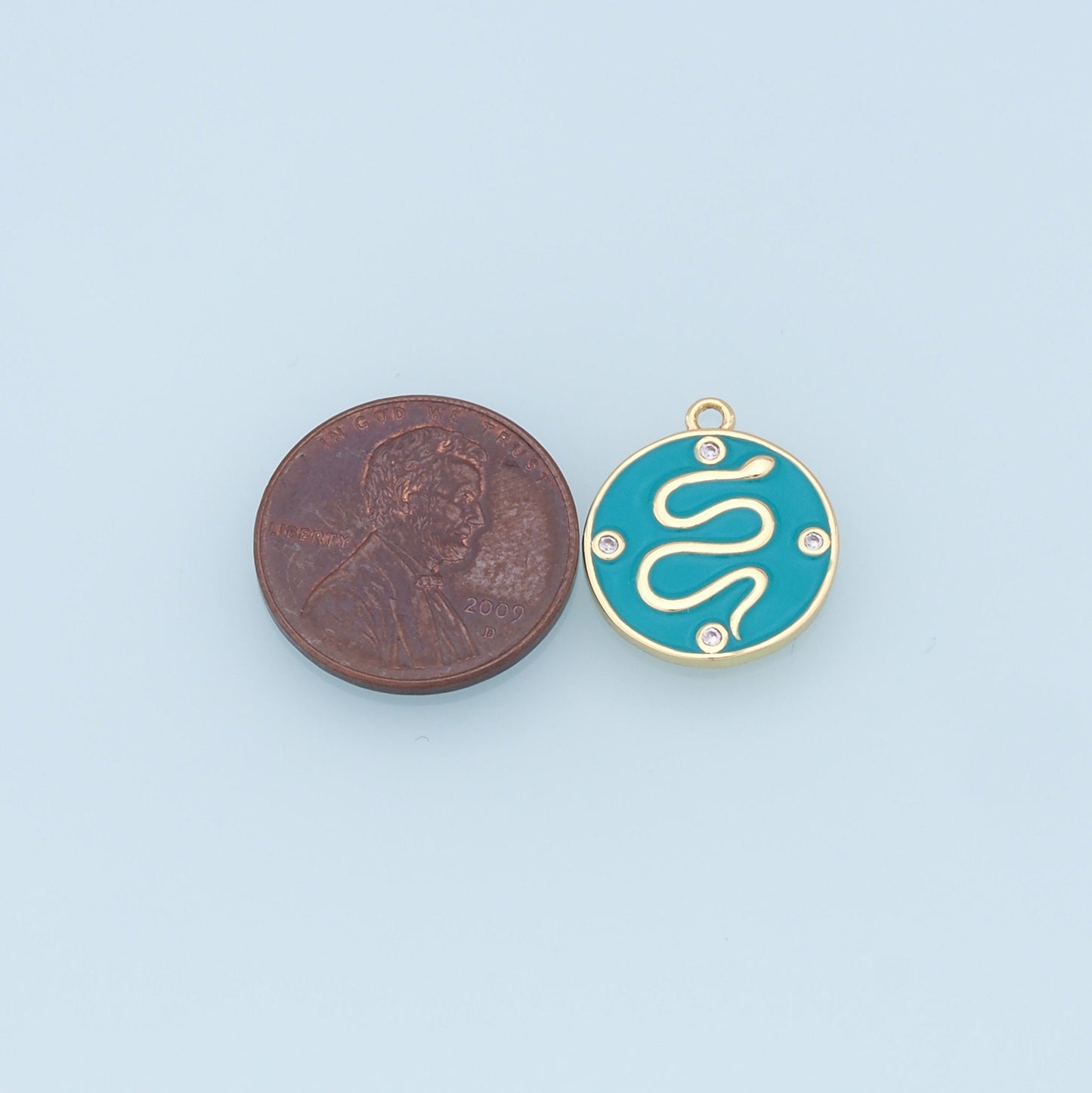 Gold Snake charms,18K Gold Filled Enamel Snake Pendant,Snake Charms Bracelet Necklace for DIY Jewelry Making Supply