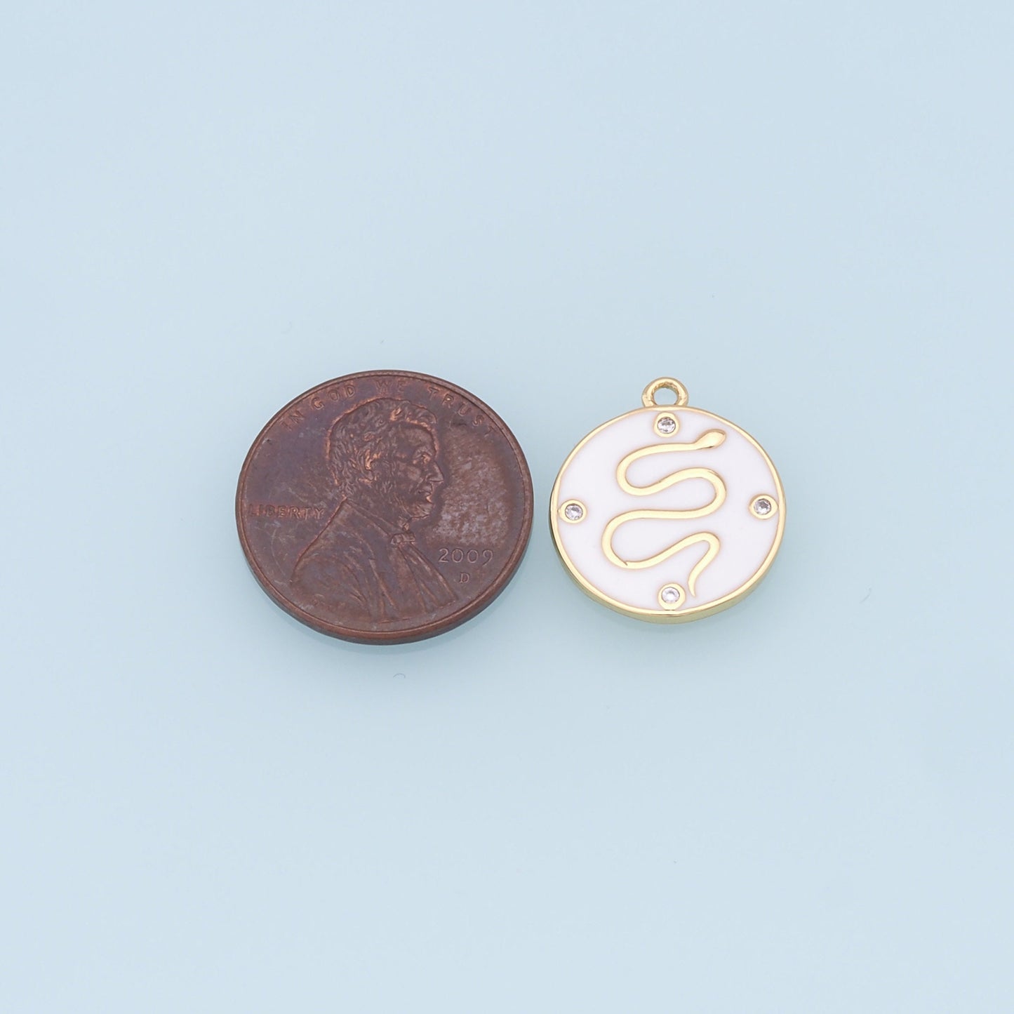 Gold Snake charms,18K Gold Filled Enamel Snake Pendant,Snake Charms Bracelet Necklace for DIY Jewelry Making Supply