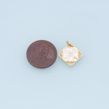Gold LOVE Charms,18K Gold Filled Enamel LOVE Pendant,Diamond Charms Bracelet Necklace for DIY Jewelry Making Supply