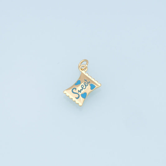 Gold Candy Charms,18K Gold Filled Sweet Pendant,Candy Charms Bracelet Necklace for DIY Jewelry Making Supply