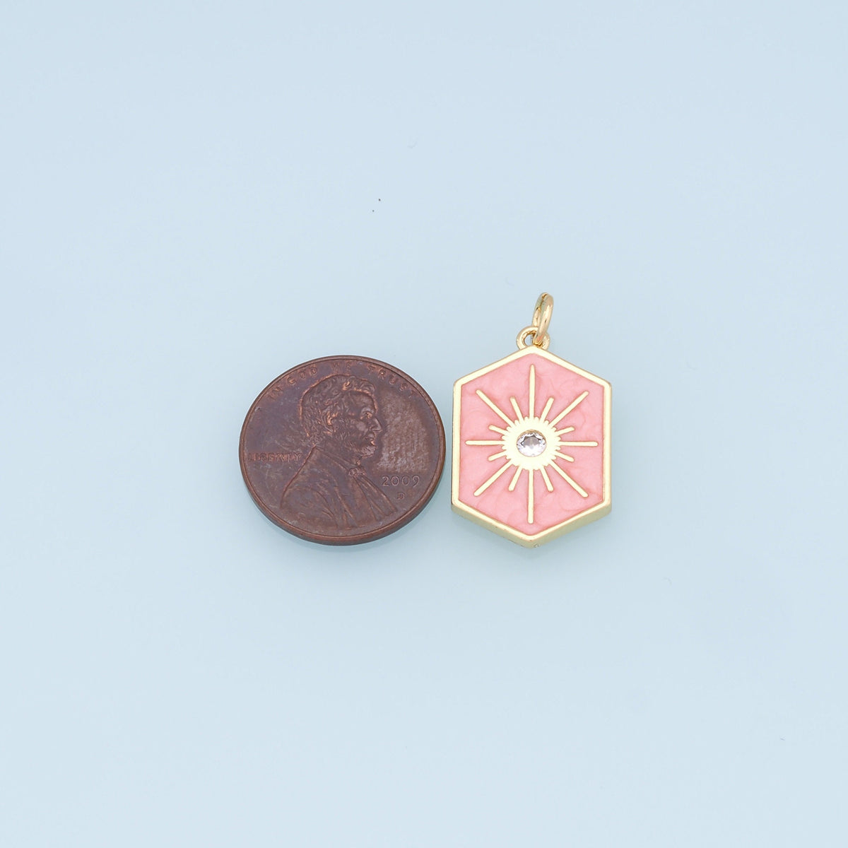 Gold Star Charms,18K Gold Filled Starburst Pendant,Shell North Star Charm Bracelet Necklace for DIY Jewelry Making Supply