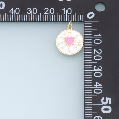 18K Gold Filled Heart Enamel Charm Pendant for Jewelry Making