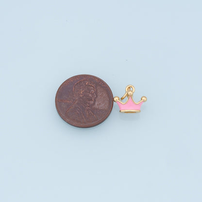 18K Gold Filled Hand Enamel Charm Pendant for Jewelry Making