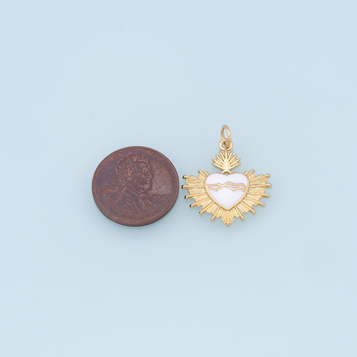 18K Gold Filled Heart Charm Pendant for Jewelry Making