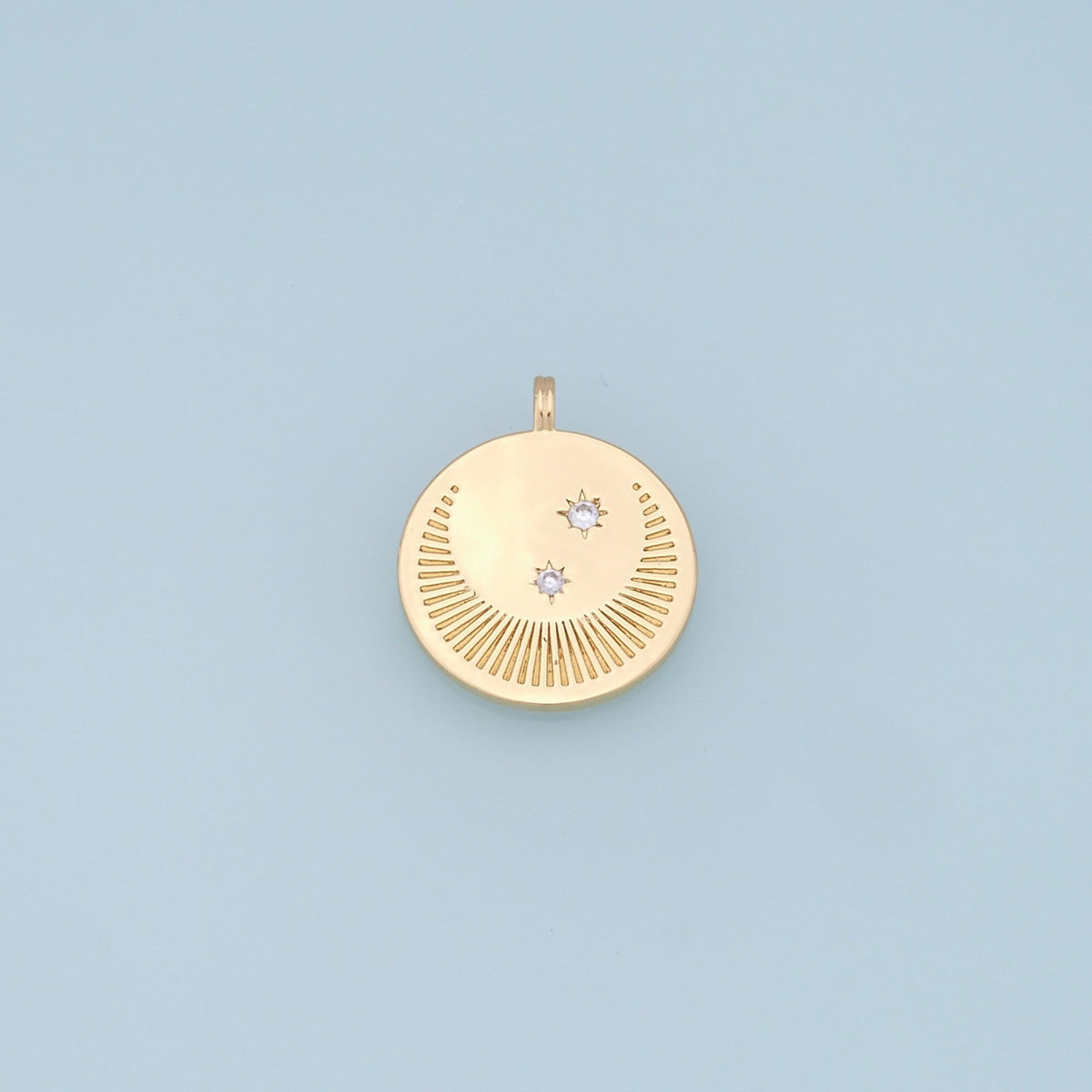 Gold Moon Star Charms,18K Gold Filled CZ Sun Pendant,Celestial Charm Bracelet Necklace for DIY Jewelry Making Supply