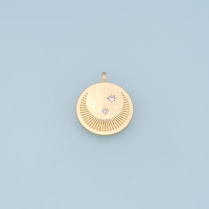 Gold Moon Star Charms,18K Gold Filled CZ Sun Pendant,Celestial Charm Bracelet Necklace for DIY Jewelry Making Supply