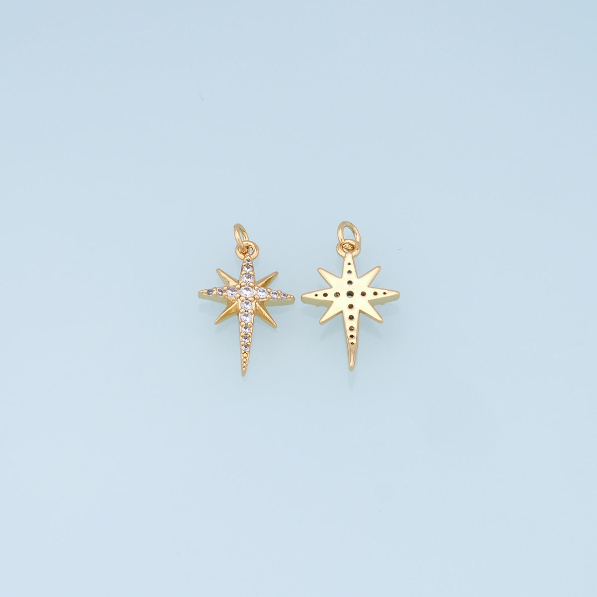 18K Gold Filled Star CZ Charm Pendant for Jewelry Making