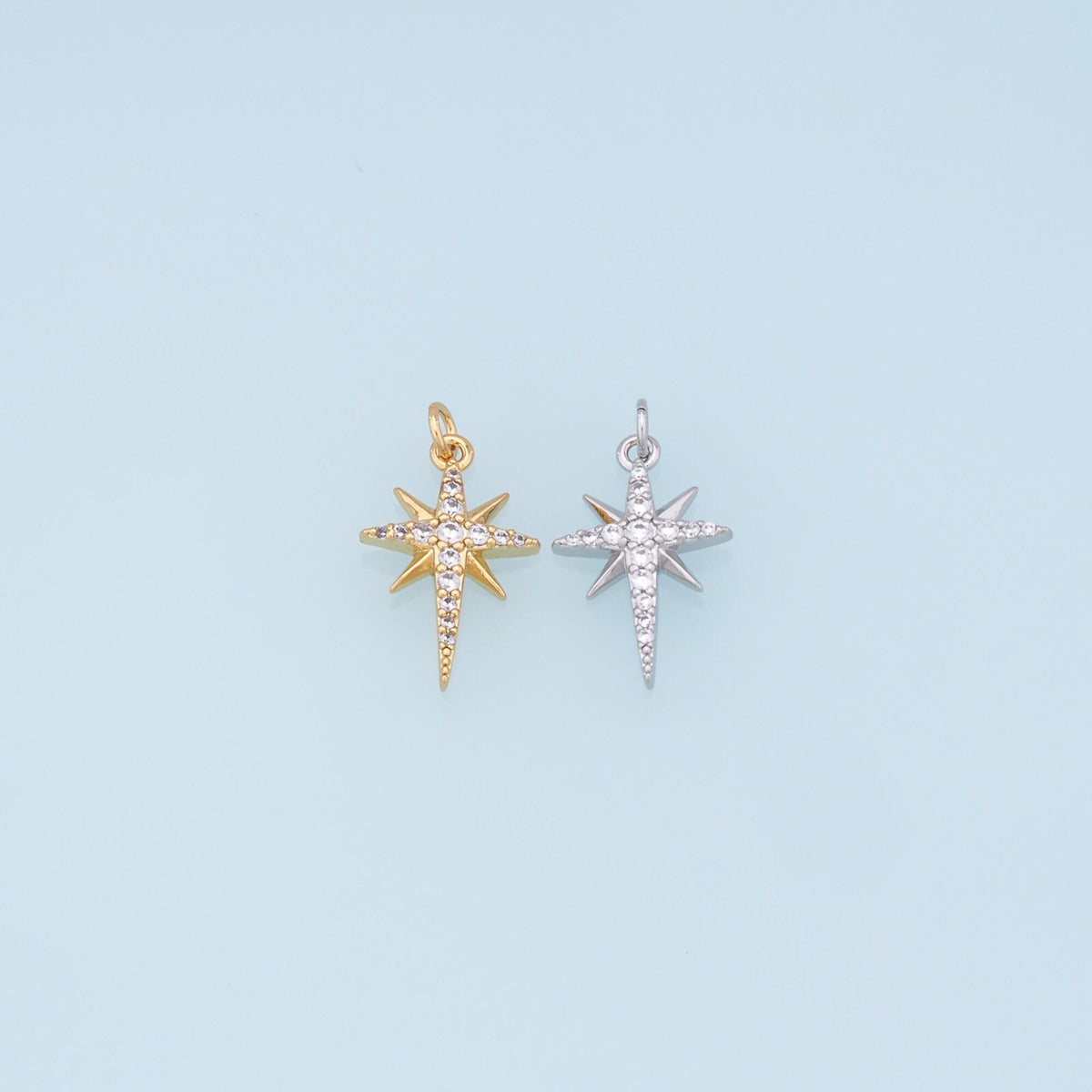 18K Gold Filled Star CZ Charm Pendant for Jewelry Making
