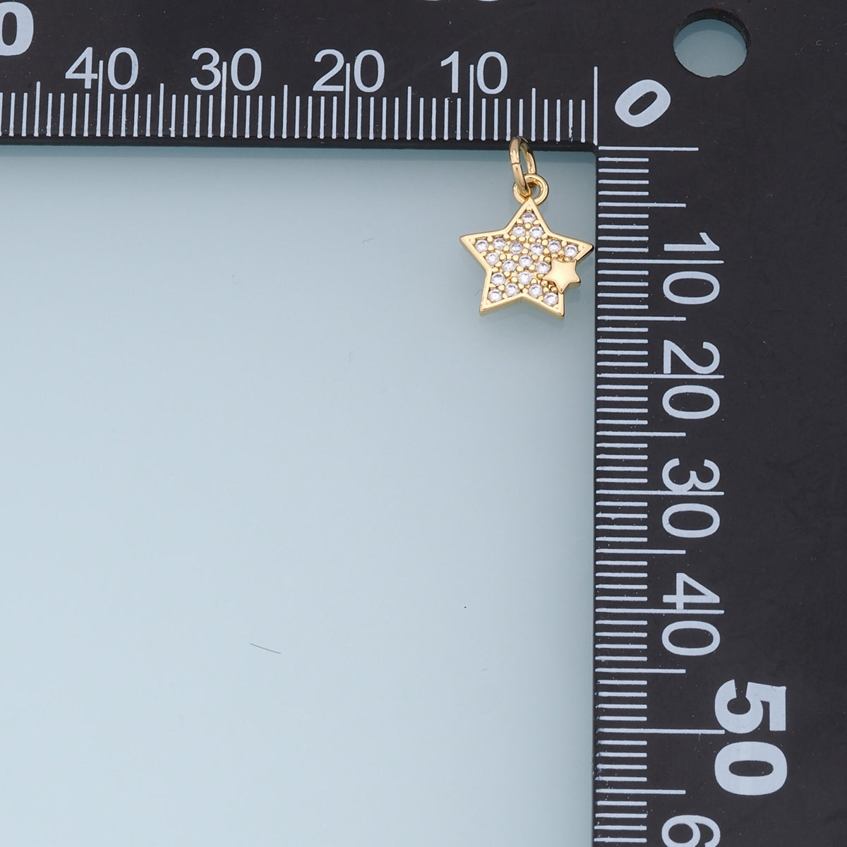 18K Gold Filled Cubic Zirconia Star Charm Pendant for Jewelry Making