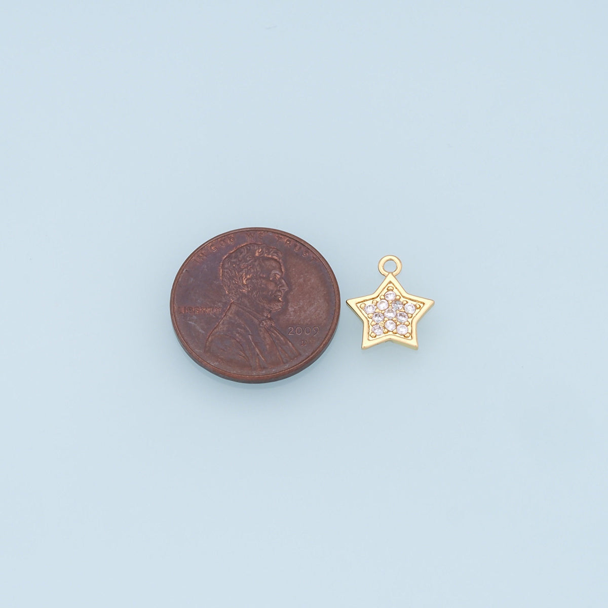 18K Gold Filled Star Pendant,CZ Micro Pave Star Charm Bracelet Necklace for DIY Jewelry Making Supply