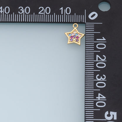 18K Gold Filled Star CZ Charm Pendant for Jewelry Making
