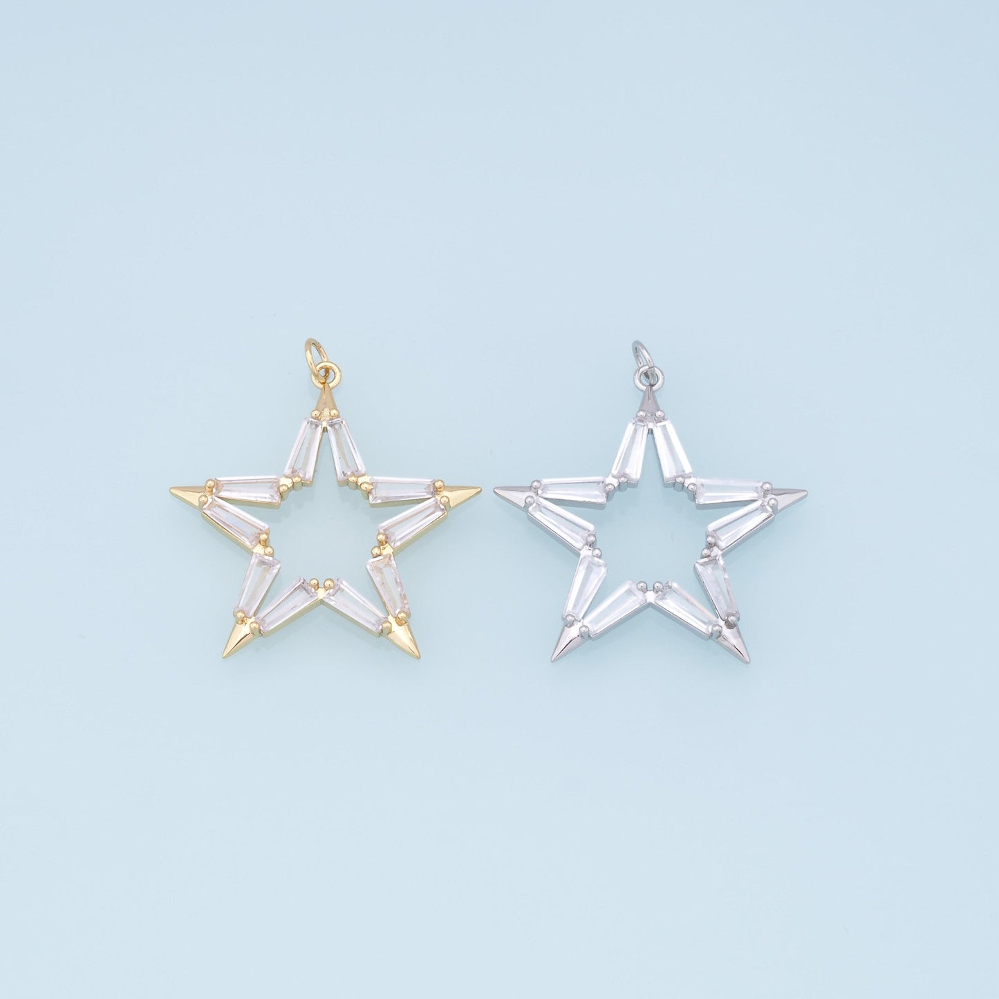 18K Gold Filled Star Pendant, Star Charm Bracelet Necklace for DIY Jewelry Making Supply