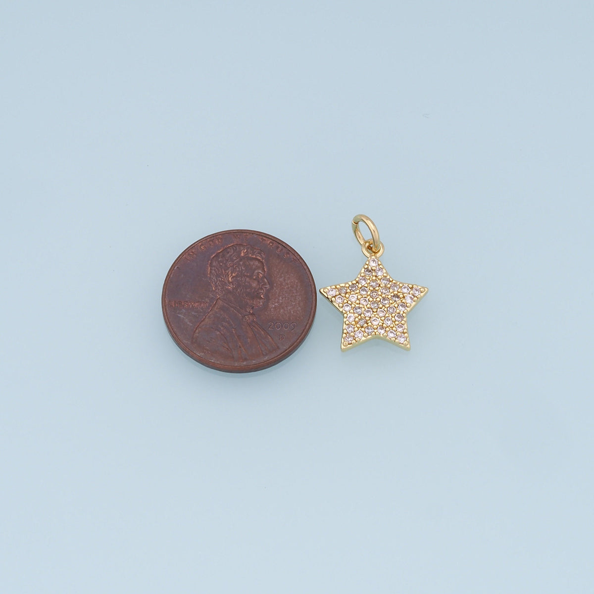 18K Gold Filled Star Pendant,CZ Micro Pave Star Charm Bracelet Necklace for DIY Jewelry Making Supply