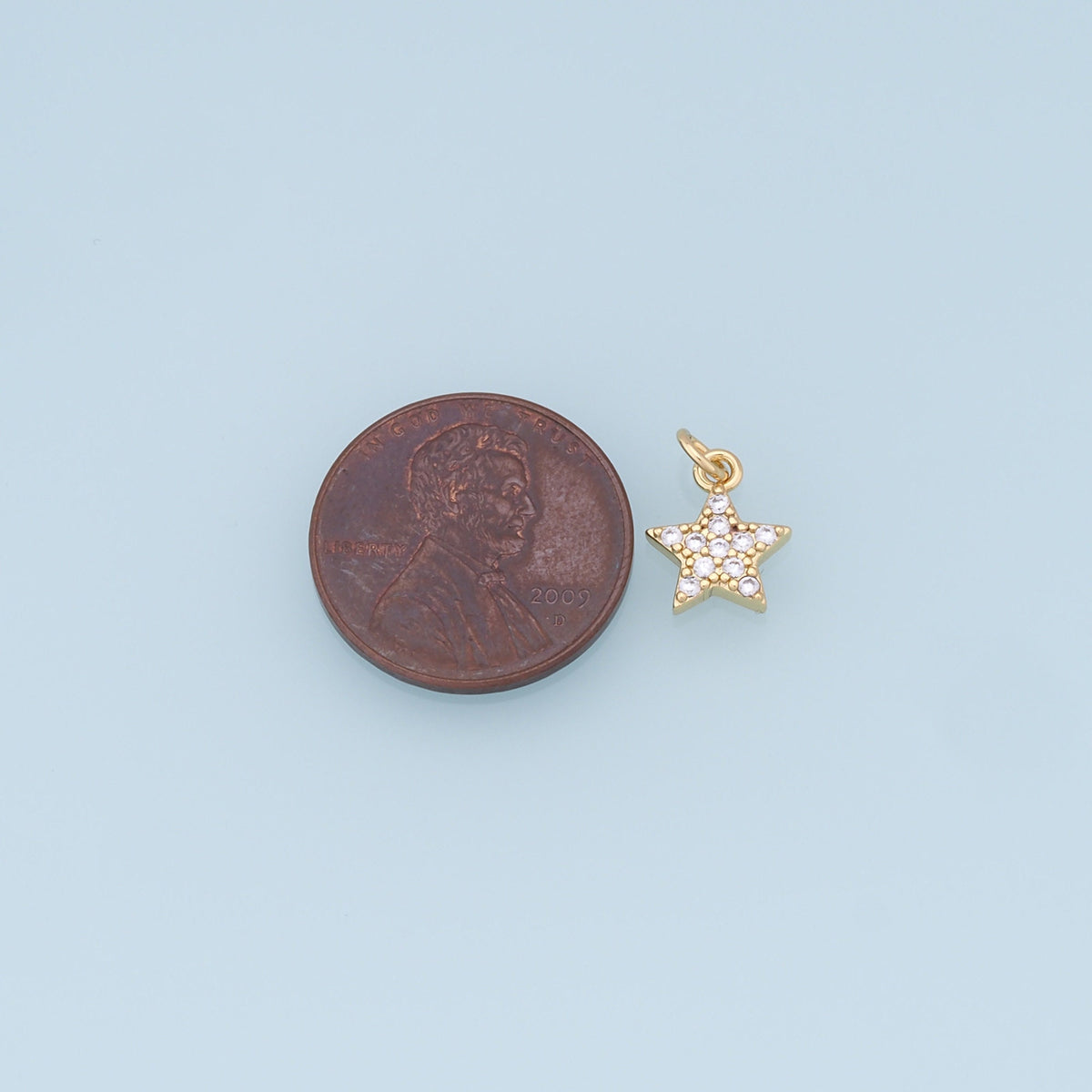 18K Gold Filled Star Pendant,CZ Micro Pave Star Charm Bracelet Necklace for DIY Jewelry Making Supply