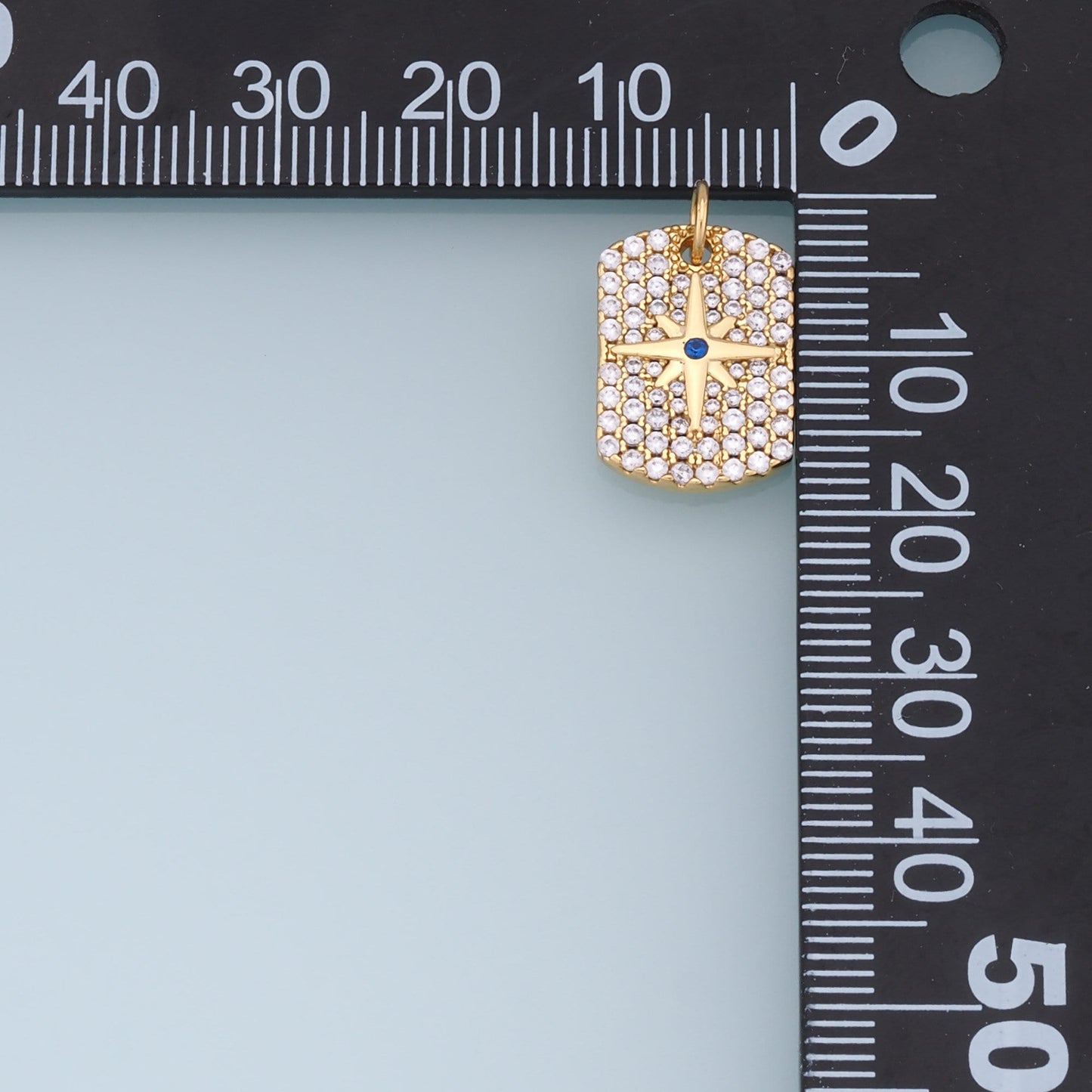 Gold Rectangle Star Charms,18K Gold Filled Star Pendant,CZ Star Charm Bracelet Necklace for DIY Jewelry Making Supply